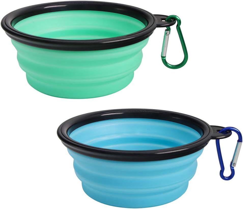 2-Pack Collapsible Silicone Travel Pet Bowls