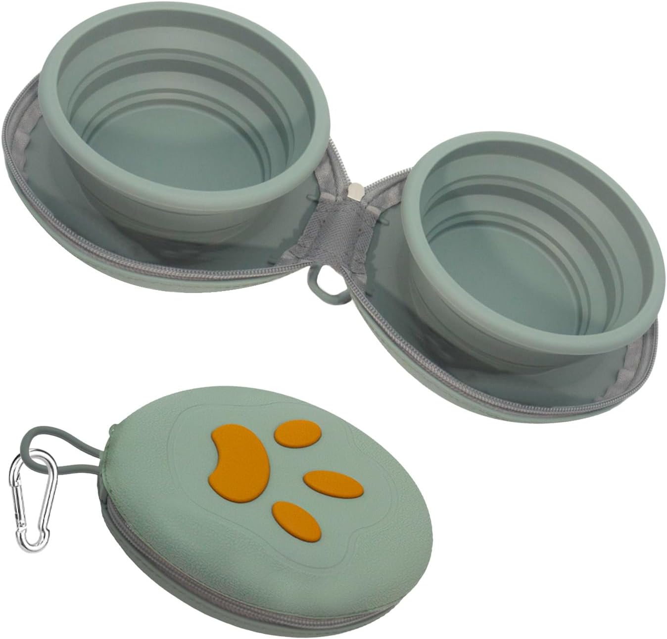 2-in-1 Collapsible Silicone Dog Travel Bowl