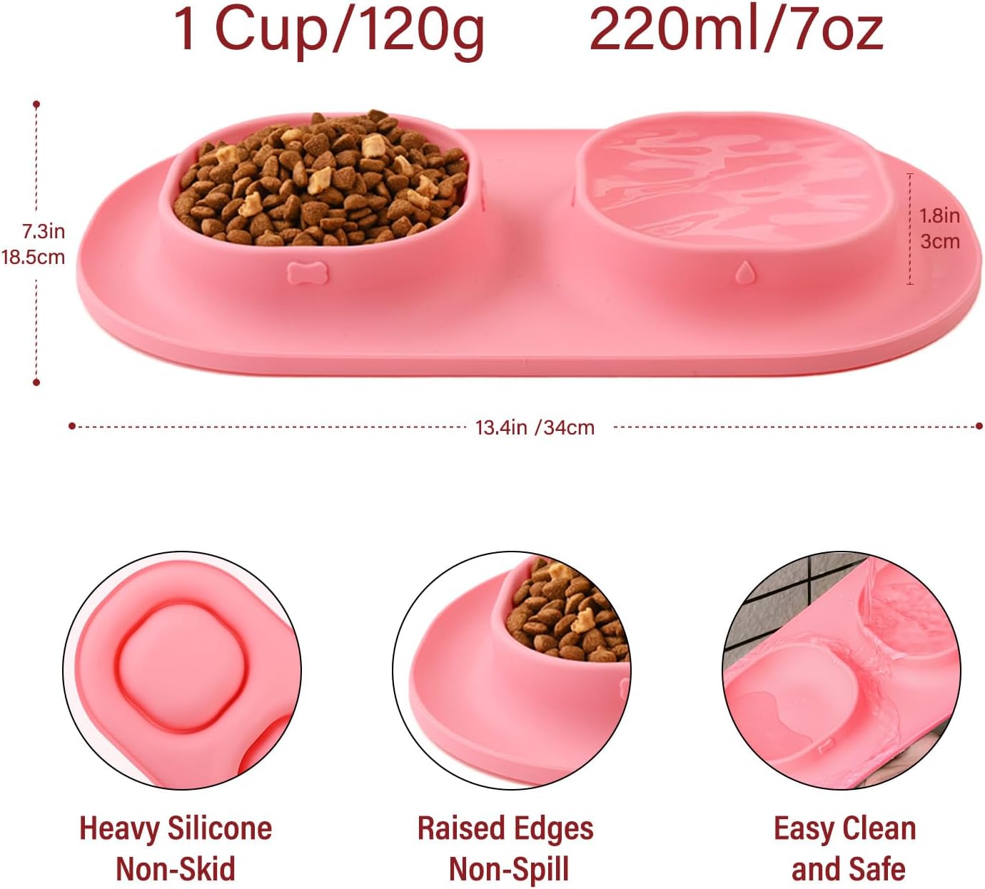 Grey Small Puppy Dog Bowls Set - Image 2