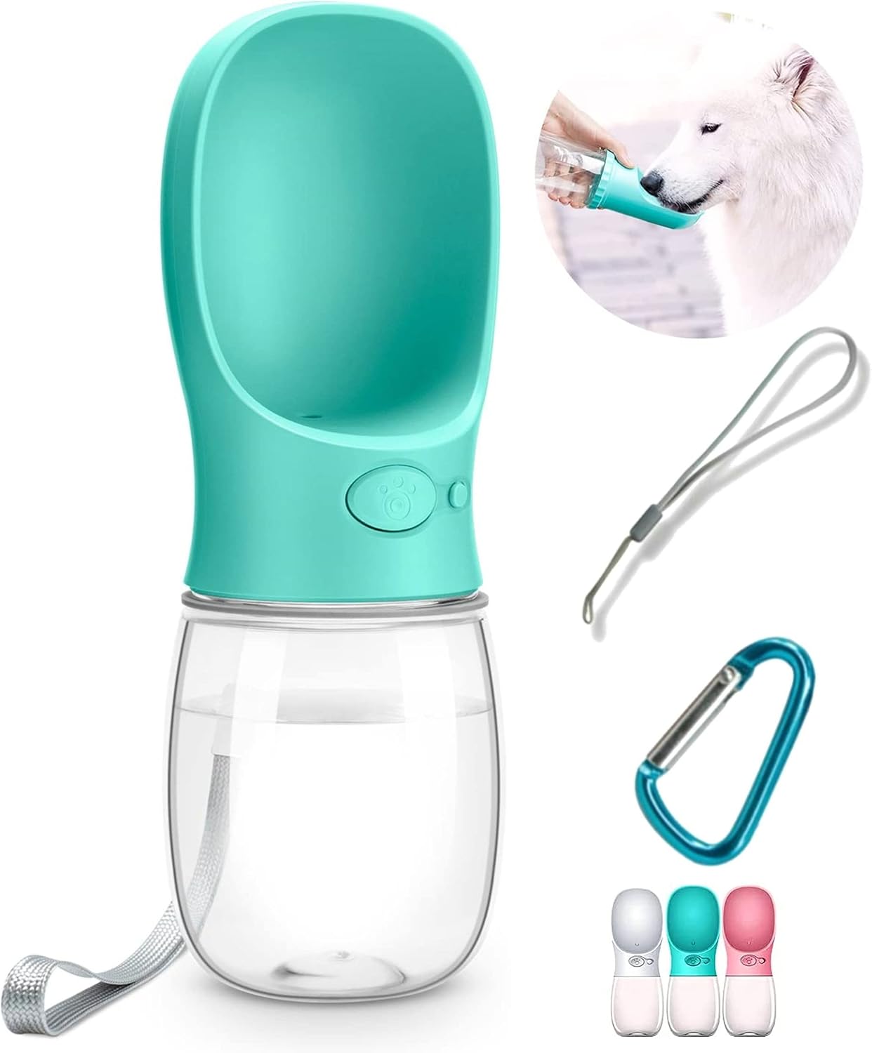 12oz Teal Leakproof Portable Dog Water Bottle