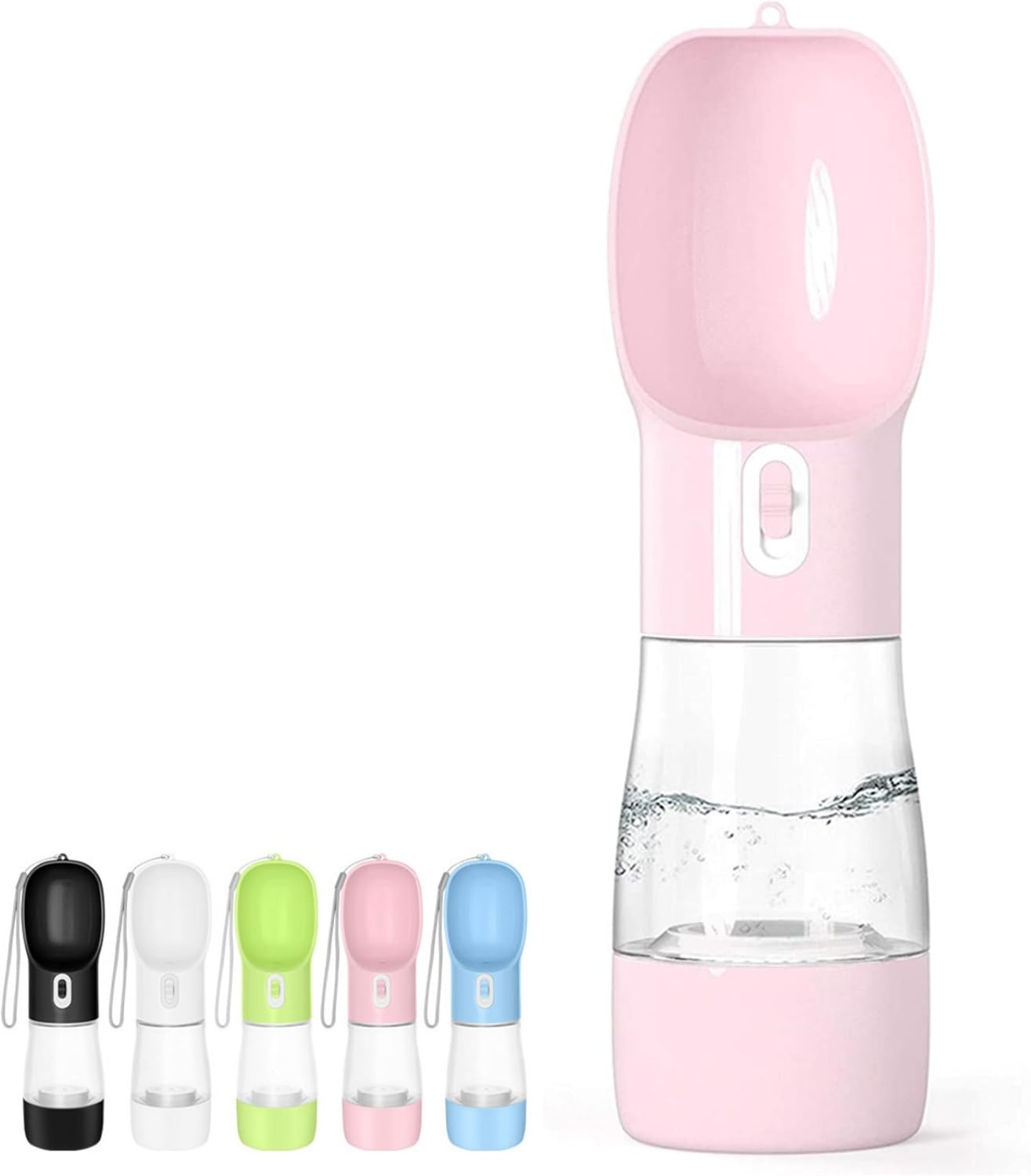 Pink Portable Dog Water Bottle Food Container