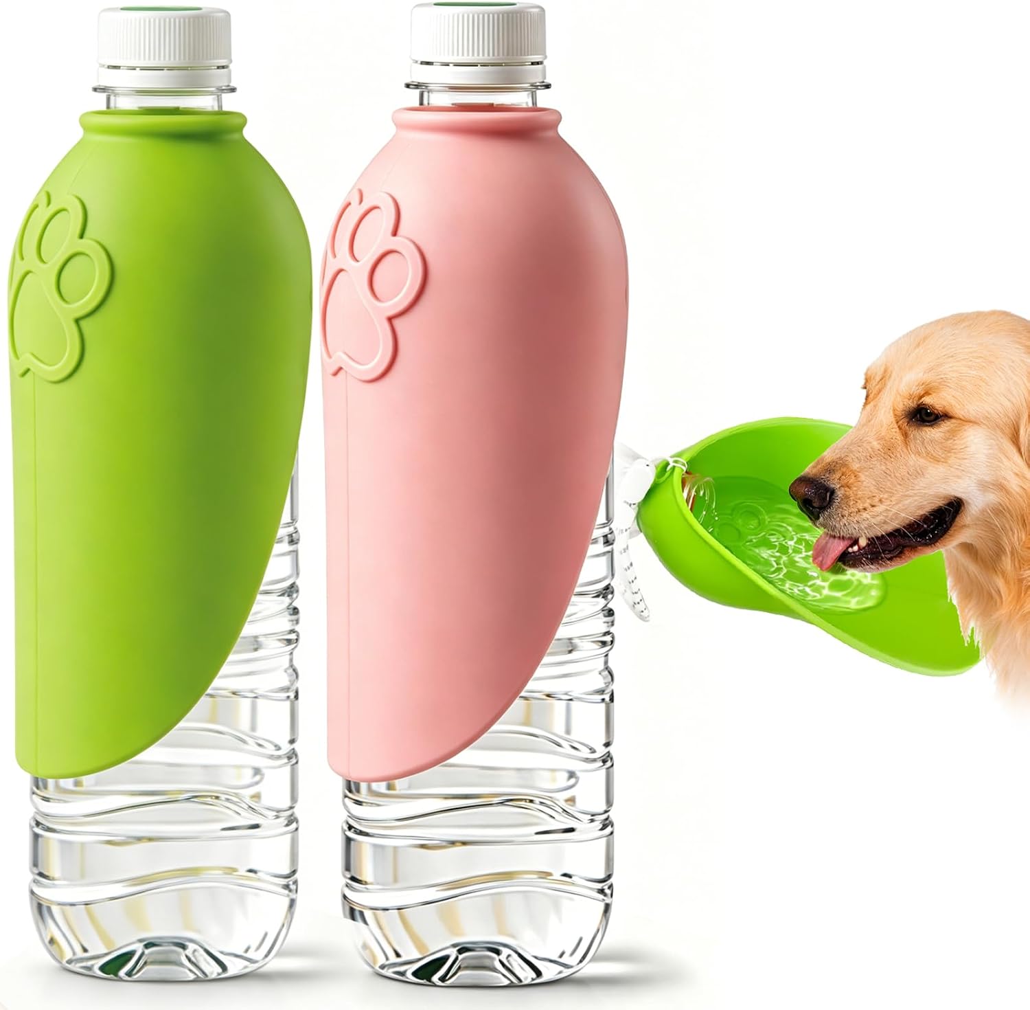 2pcs Portable Slip-on Dog Water Bowl