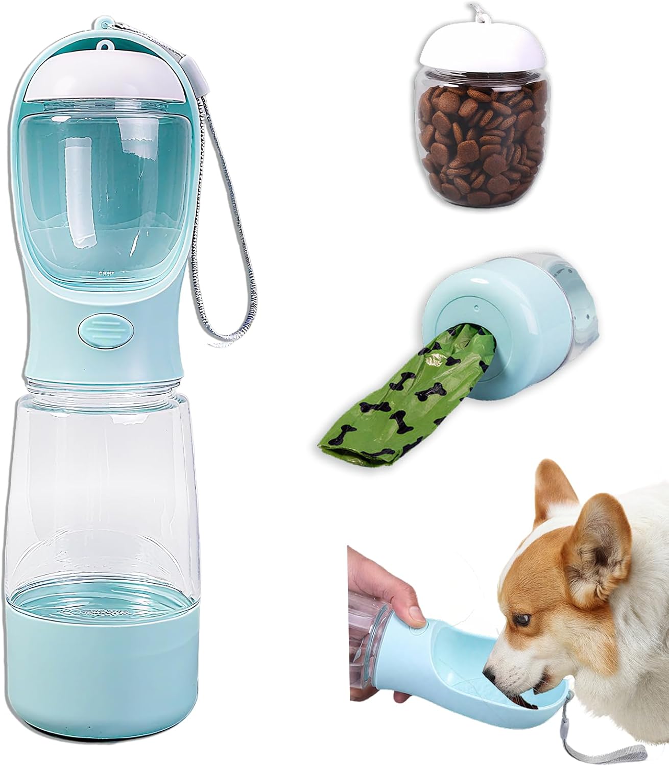 Portable Dog Water Bottle with Bowl