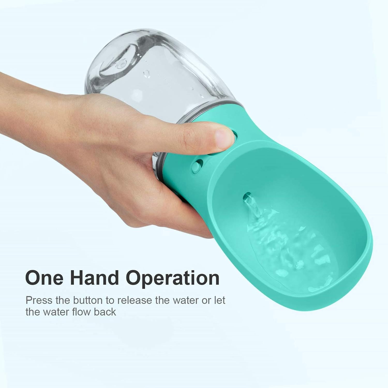 12oz Teal Leakproof Portable Dog Water Bottle - Image 2