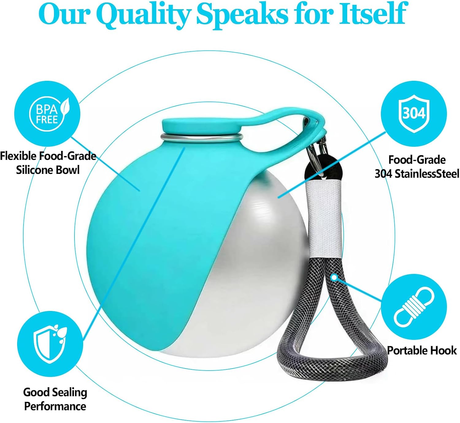 2-in-1 Portable Dog Water Bottle with Bowl - Image 2