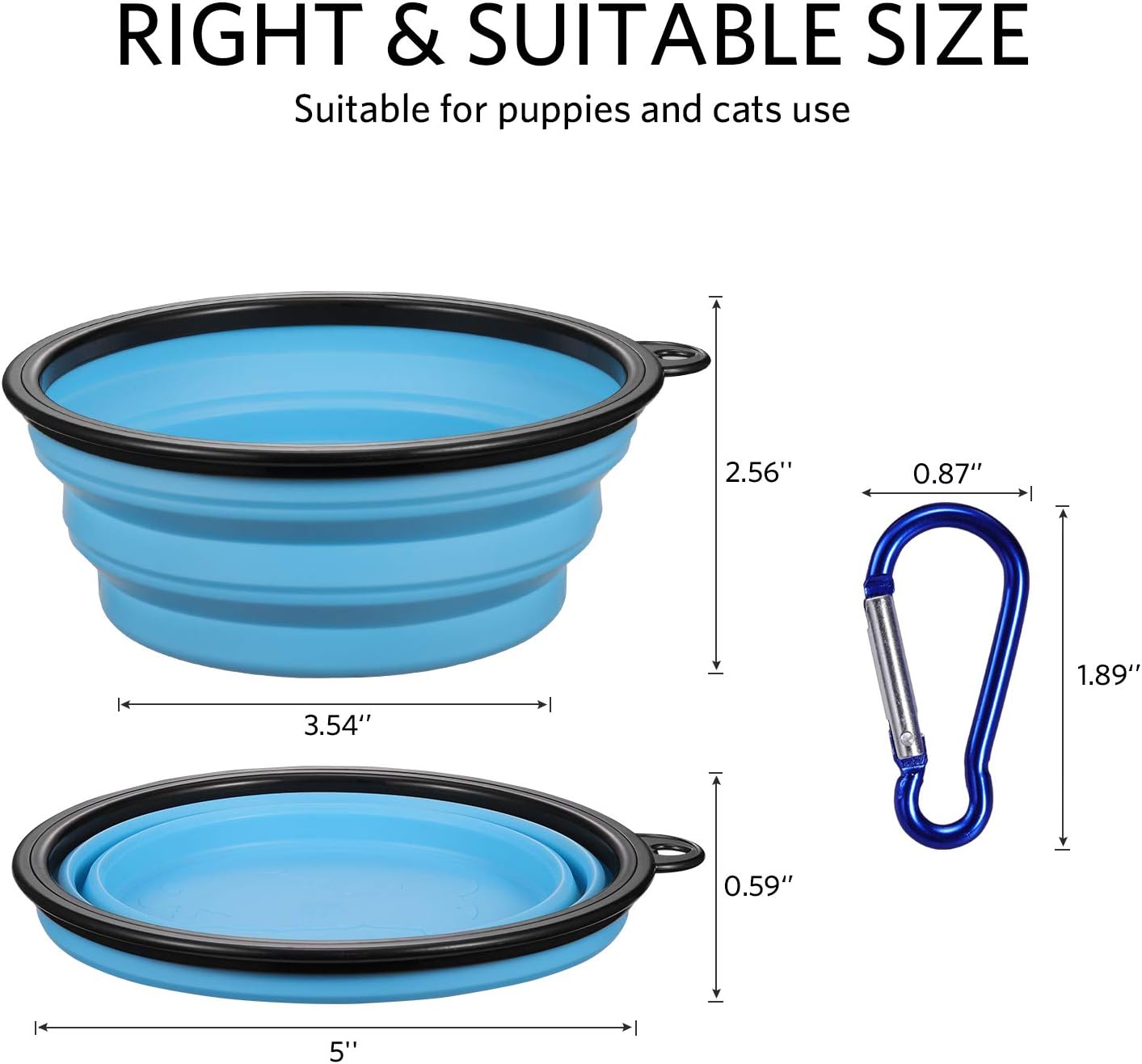 6-Pack 12oz Collapsible Portable Travel Dog Bowls - Image 2