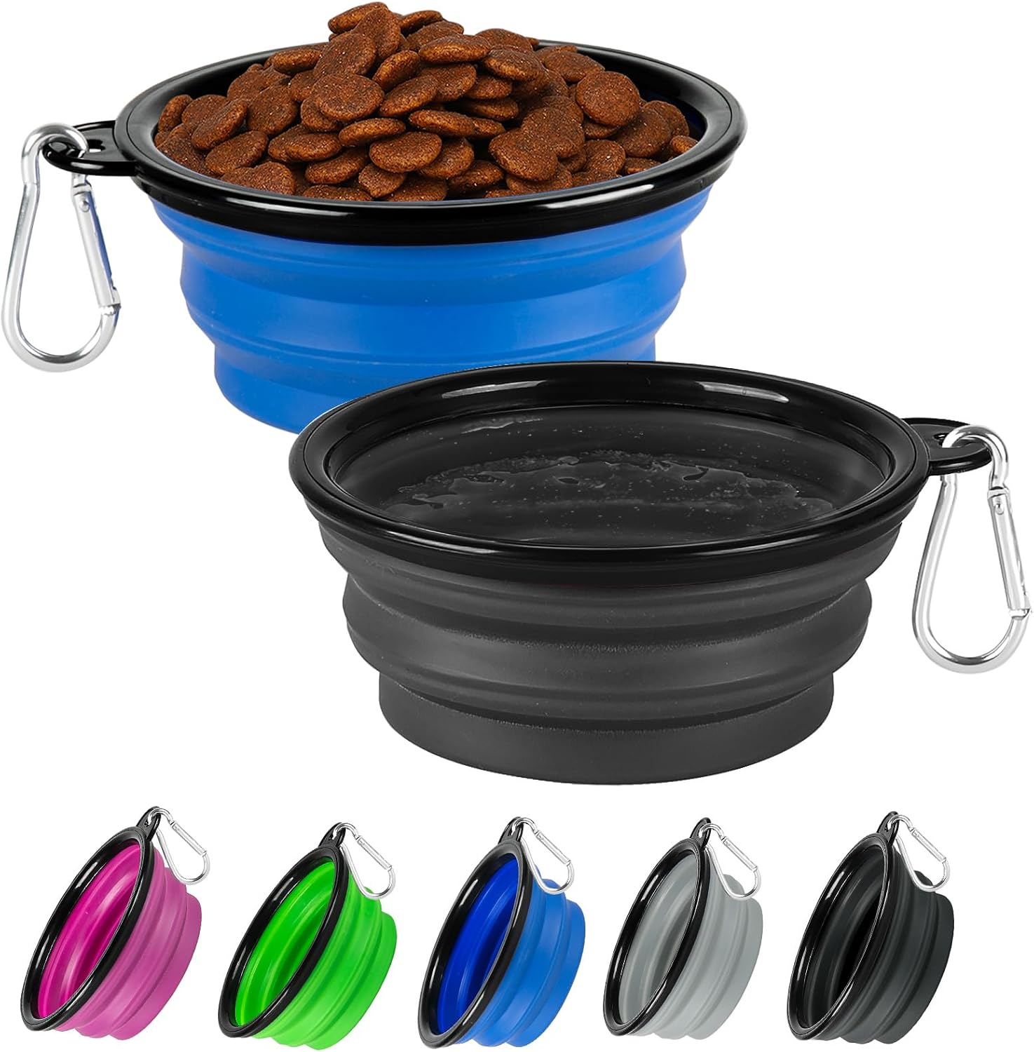 2-Pack 12oz Collapsible Travel Dog Bowls