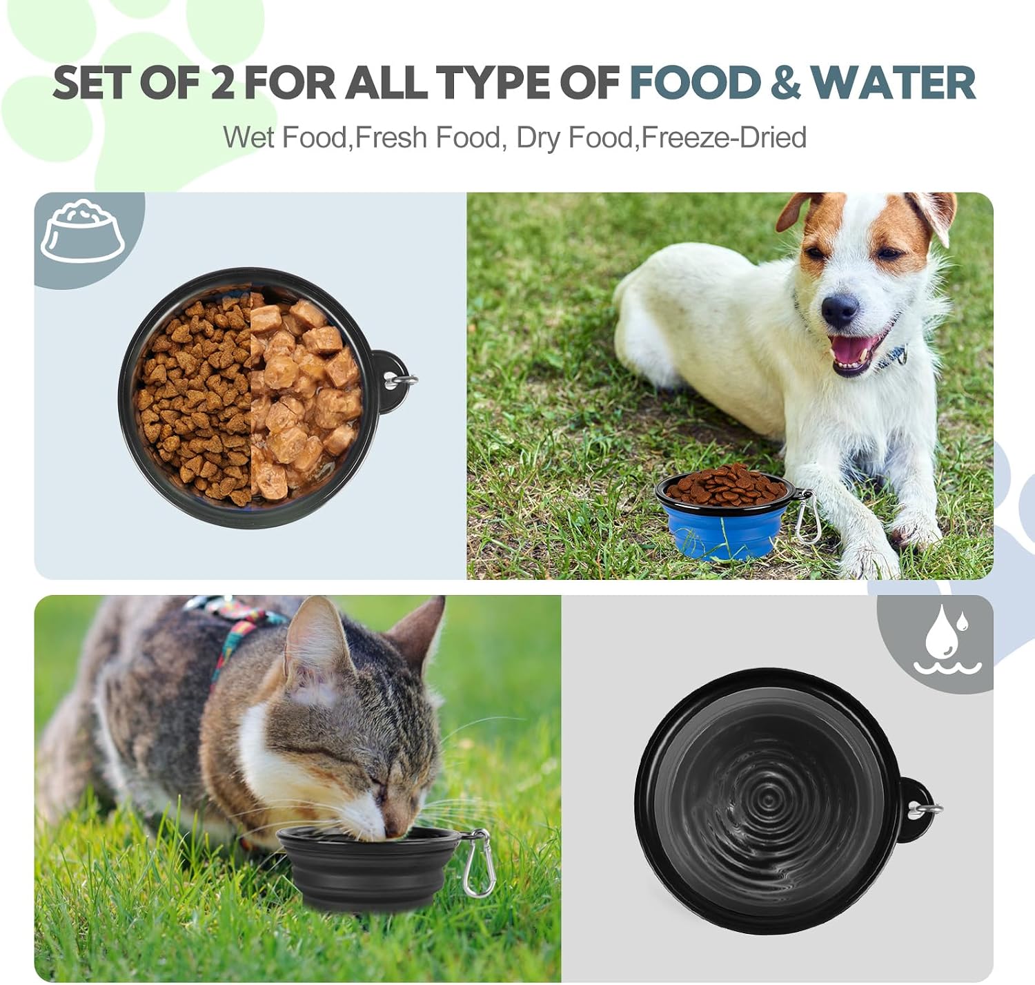 2-Pack 12oz Collapsible Travel Dog Bowls - Image 2