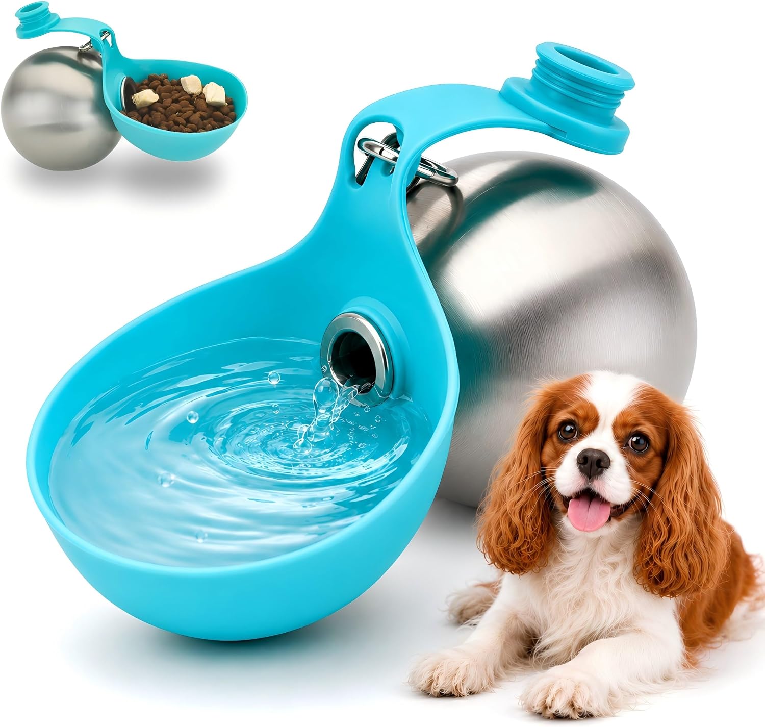 2-in-1 Portable Small Dog Water Bottle Bowl