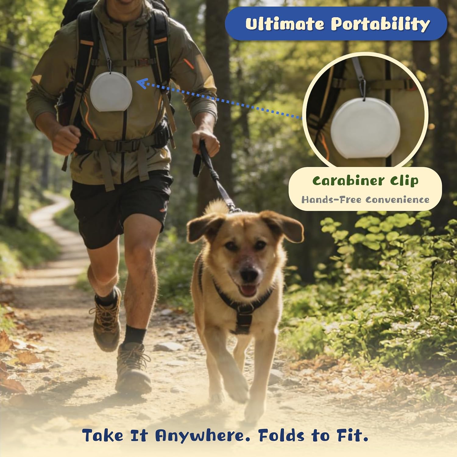 Premium 2-in-1 Silicone Collapsible Travel Dog Bowl - Image 2