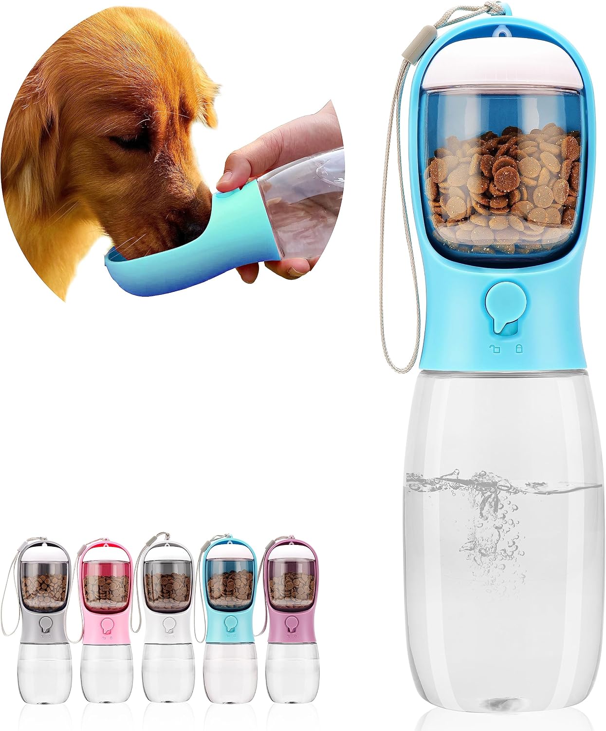 Portable Leakproof Dog Water Bottle Food Container